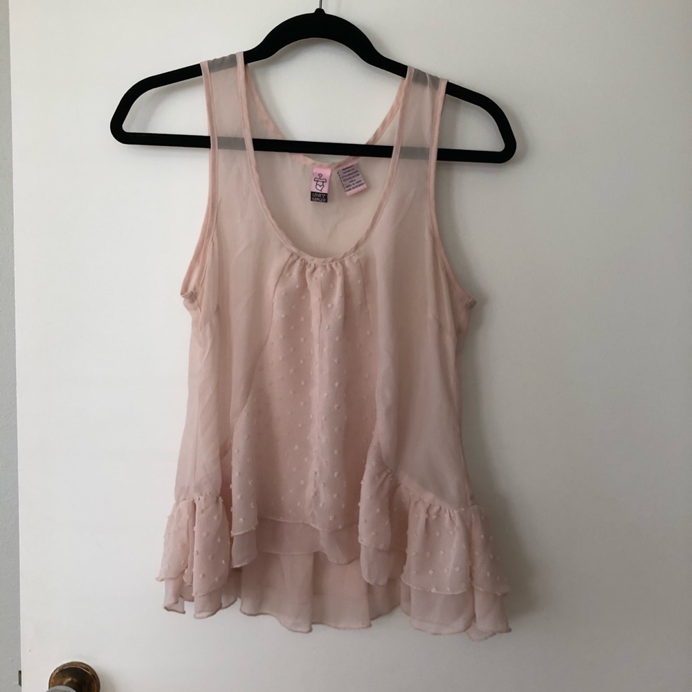 Sheer Light Pink Sleeveless Top